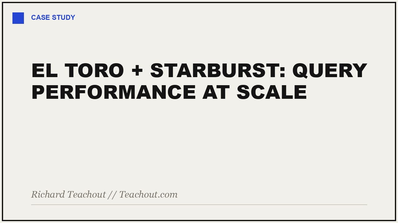 El Toro + Starburst: Query Performance at Scale