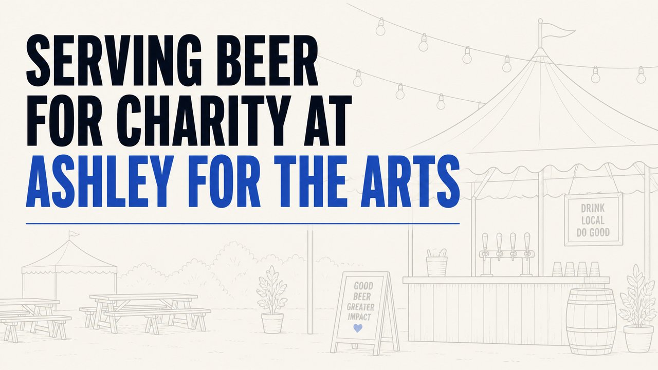 Serving Beer for Charity at Ashley for the Arts